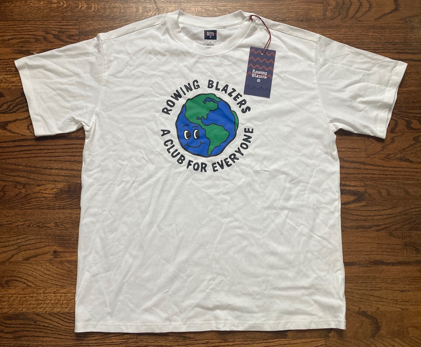 FILA NUOVO blazer canottaggio uomo taglia grande grafica maglietta Earth Club per tutti cotone