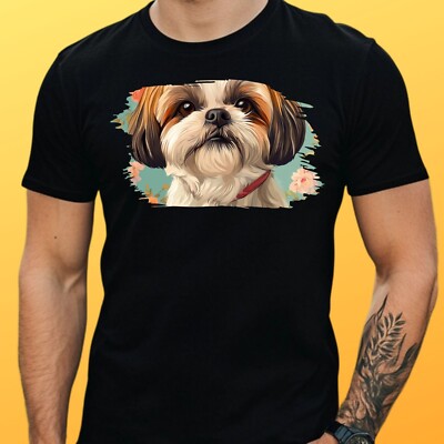 Herren T-Shirt Shih Tzu Hund Motiv Baumwolle Größe XS bis 5XL