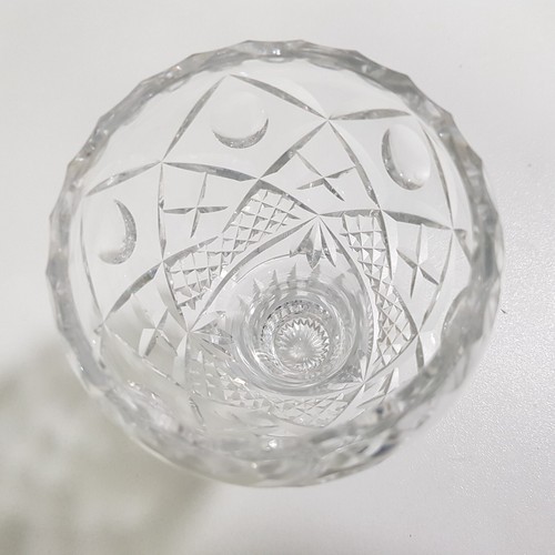 Thomas Webb Art Deco Crystal Cut Glass 15cm Vase Footed England 1920s etching - Picture 3 of 20