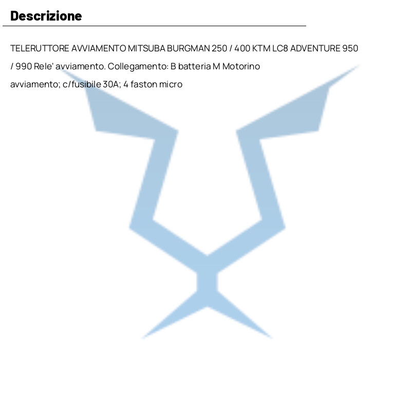 Starter Relay MITSUBA for Ducati 1260 Multistrada 2017-2020 UK