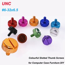 Thumb Screws Mesh Knurled Slotted Hand Tighten Bolt Aluminum Alloy UNC 6-32 6.5