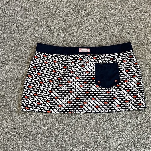 Vineyard Vines Skirt Womens Size 16 Navy Blue Red White Board Short Drawstring - Picture 6 of 8