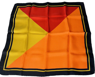 Seymoure Silk Mango Red Gold Scarf Italy 20x20 Womens Size Small