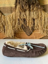 UGG DAKOTA Women's Mocassin Slippers 5133 Loafers Brown Suede Size 8