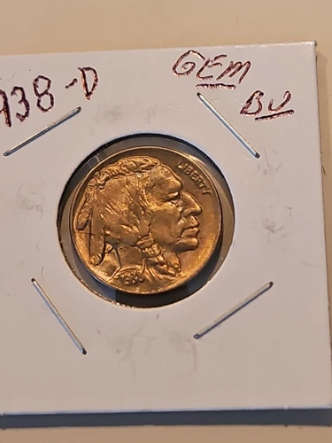 1938-D Gem BU Buffalo Nickel Lustrous Full Horn