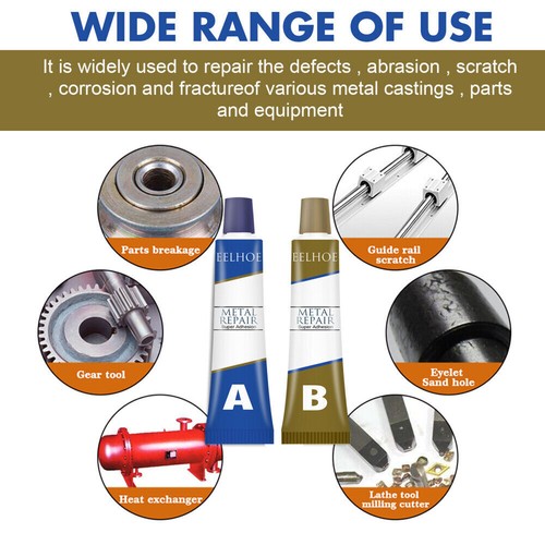200G Industrial Heat Resistance Cold Weld Metal Repair Paste A&B Adhesive Gel US - Picture 4 of 15
