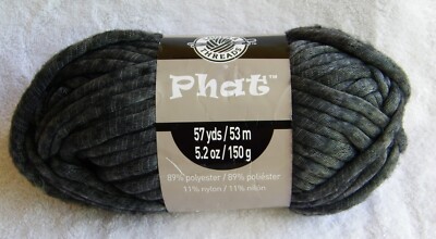 1 Skein Loops & Threads ''Phat'' Polyester Nylon Black Super Bulky Yarn