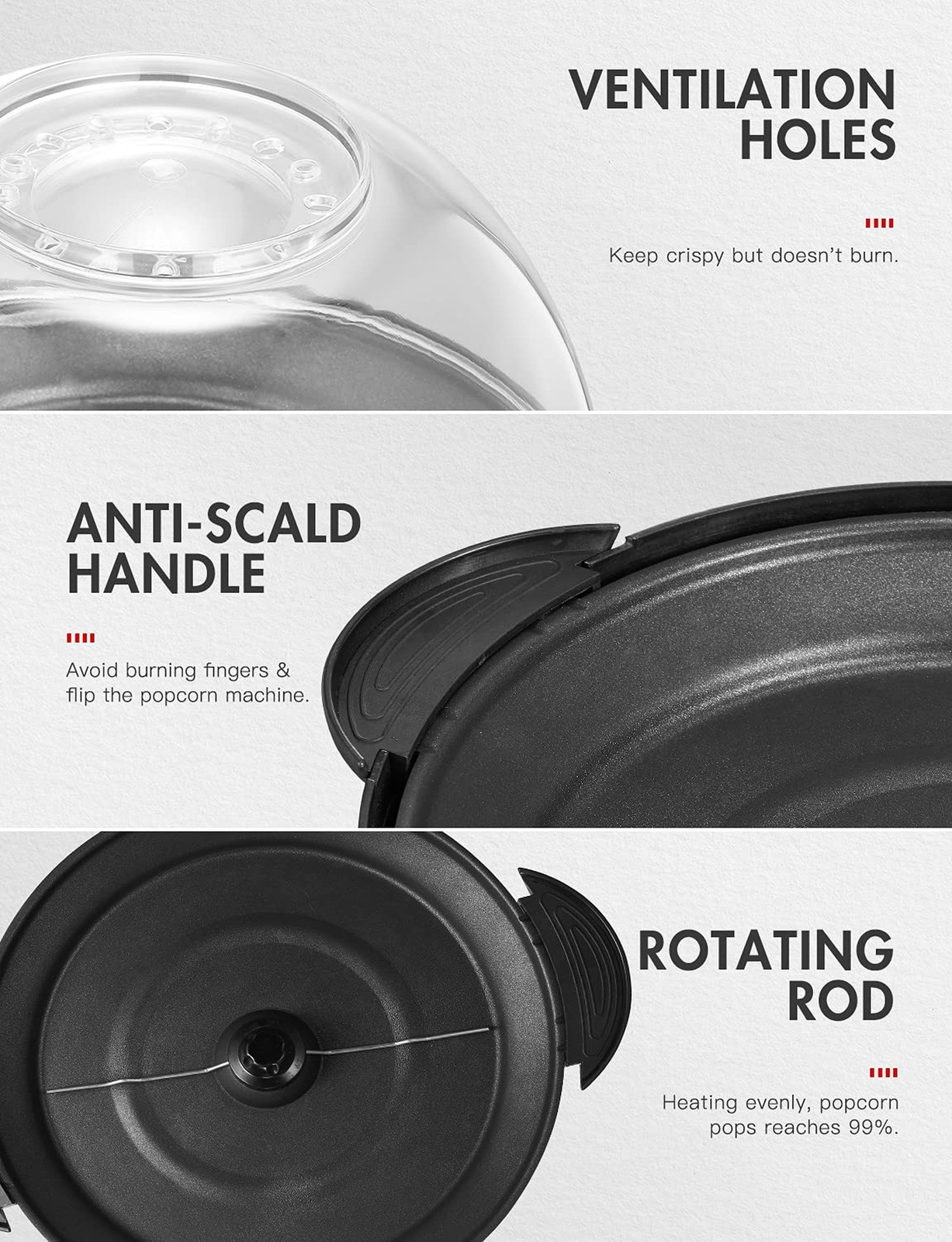 Yabano Popcorn Maker Machine, 5L Popcorn Popper, Nonstick Plate