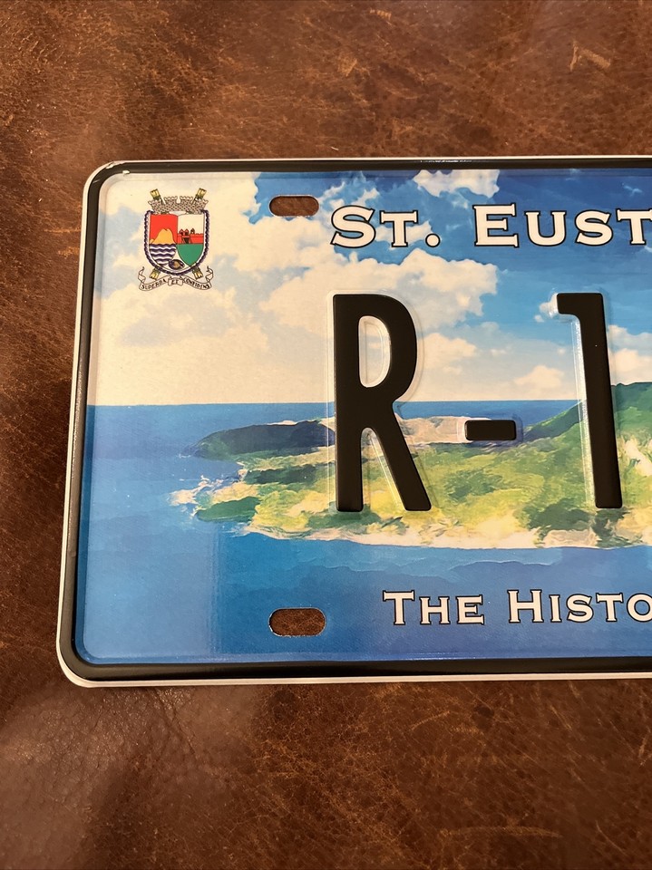 St Eustatius License Plate Dutch Caribbean Rental Car pop 3,100 Tag R