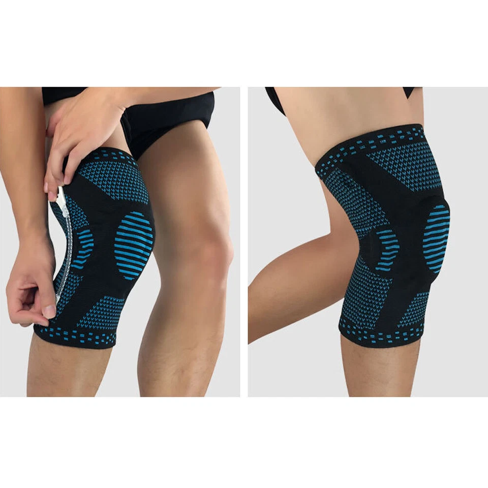 Men Elastic Support Sports Knee Pads Knee Warmer Running Basketball Protection - Image 3 of 4