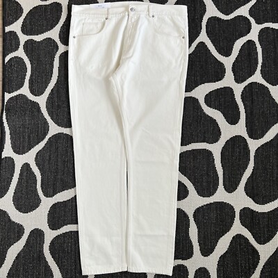 Norse Projects Slim Denim Jeans 38W 32L Ecru White BNWT Made In Italy RRP £185