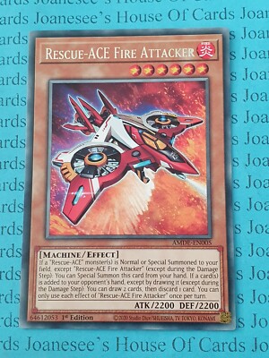 Rescue-ACE Feuerangreifer AMDE-DE005 Rare Yu-Gi-Oh Karte 1. Auflage Neu