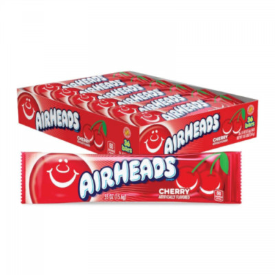 36x Air Heads Kirschgeschmack 16g Kaugummi Amerikanische Süßigkeiten