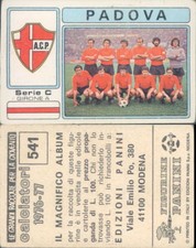 FIGURINE FOOTBALLERS PANINI 1976/77 * PADUA, TEAM * N.541 * ORIGINAL VELINA