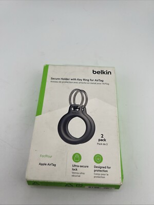 Belkin Secure Holder With Key Ring For Air Tag Black 2 Pk