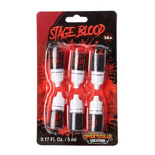 6 Mini Bottles of Fake Halloween Vampire Blood for Halloween Costume, Zombie, Va