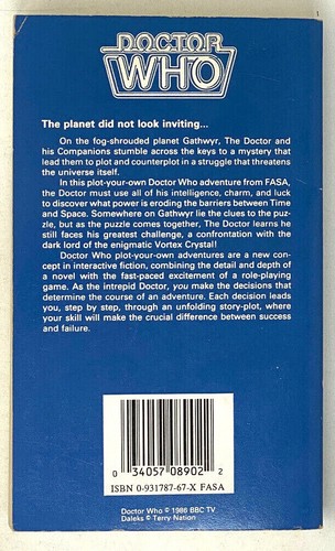 Doctor Who and the Vortex Crystal by William H. Keith, Jr. - FASA Paperback - Picture 2 of 2