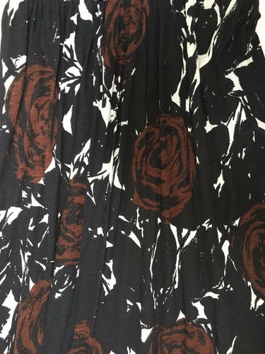 T Bags Los Angeles dress strapless rose print black brown XS - Picture 3 of 5