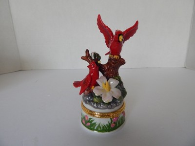 5'' Cardinal Ceramic Trinket Box; Direct Connection Industry; 1997-2000
