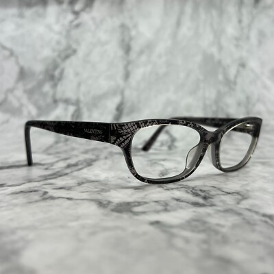 Valentino V2606 032 Eyeglasses Frames Clear Black Cat Eye Lace 53