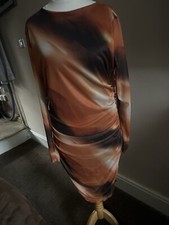 Boohoo Ruched Mesh Ombre Dress size 16