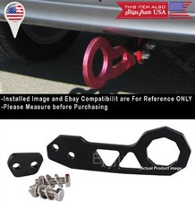 Aluminum Anodized Billet Black Rear Bumper Tow Hook Towing Kit For Honda Acura