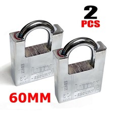2X HEAVY DUTY PADLOCK ARMOURED  SECURITY LOCK OUTDOOR SHED WAREHOUSE 4 KEYS 60MM