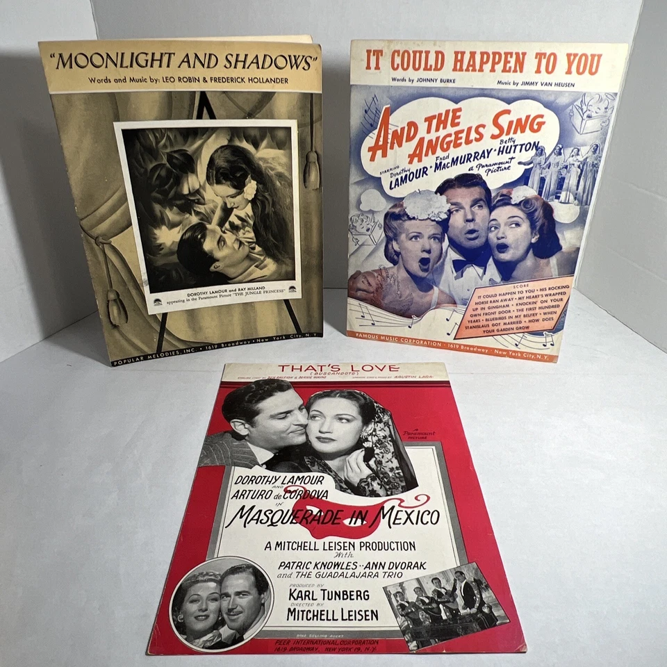 Vintage MGM, RKO, FOX Film Stars Sheet Music LOT of 54 - Crawford, Faye, Lamour - Image 4 of 4