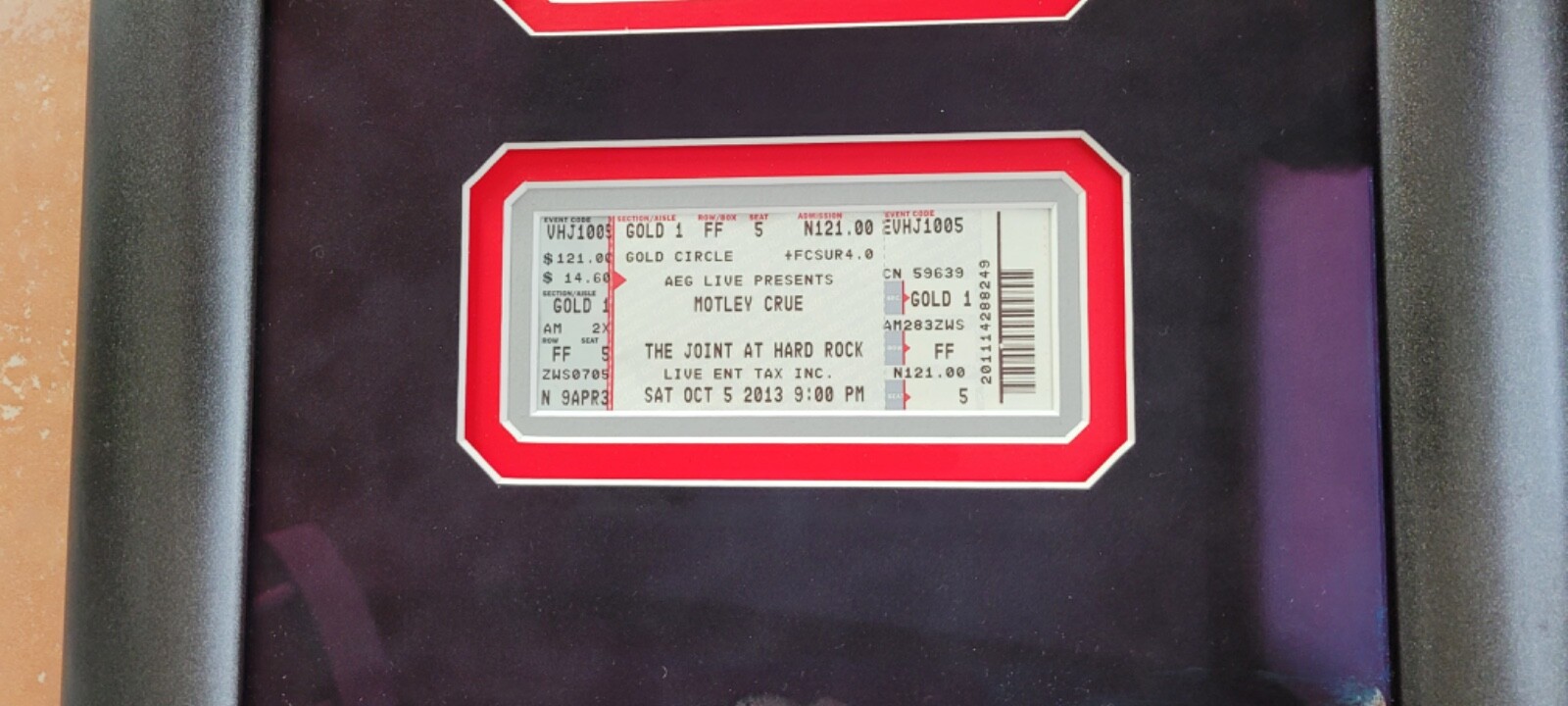 Motley Crue Framed Hard Rock Hotel Las Vegas Residency Ticket Photo Sign Sixx