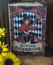 Halloween WITCH HANDBOOK Faux Book Distressed Large Storage Box Decor Prop 13” H