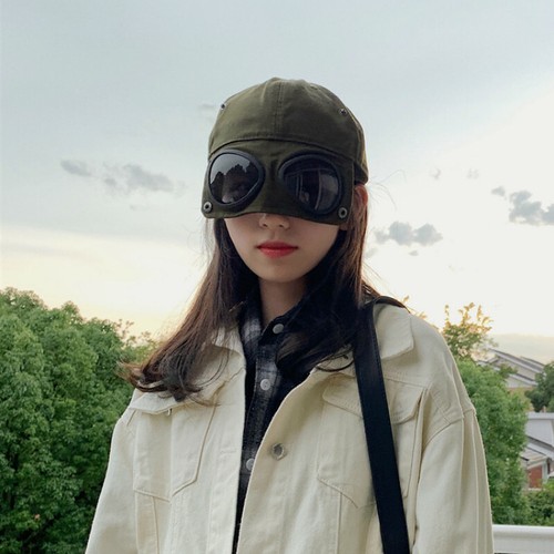 Unisex Adults Aviator Hat Goggles Visor Peaked Pilot Cap Trendy Street Travel - Picture 9 of 14