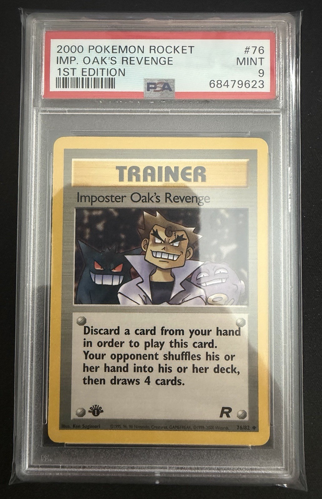 2000 POKEMON ROCKET 1ST EDITION #76 IMPOSTER OAK'S REVENGE PSA 9