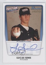 2012 Bowman Draft Perfect Game All-American 143/235 Lucas Sims #AAC-LS Auto 2x6