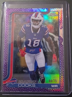 brandin cooks topps chrome purple leather /75