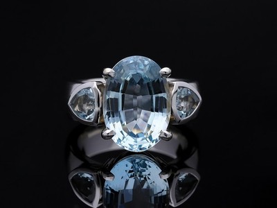 Gold Ring 10,00 ct. Aquamarine 585 Gold 14 Karat Deta Schmuck Top Preis