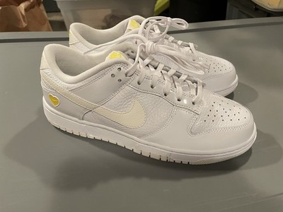 Nike Dunk Low Valentines Yellow Heart White Shoes FD0803-100 Women s Size 8