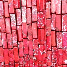 4x13mm Red Cuboid Tube Natural Sea Sediment Jaspers Beads for Jewelry Making DIY