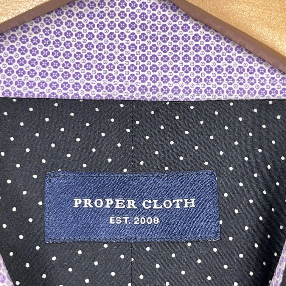 Camisa de vestir de tela adecuada para hombre XL negra a lunares 100 % algodón puño francés Foto 2 de 4