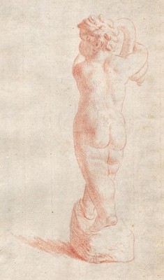 Kind Child Statue Antique Sanguine Drawing Rötelzeichnung Drawing 18th Century