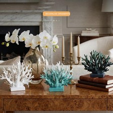 Coral Decor Rustic Coastal Nautical Desktop Ornament for Bedroom Shelf Party