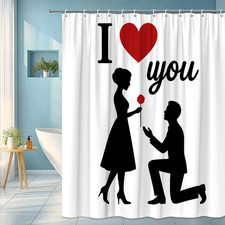 Romantic I Love You Shower Curtain - Elegant Home Decor