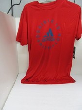 Men's Adidas Short Sleeve T-Shirt Red/Blue Size Medium New  
