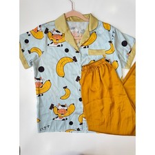 Conjunto de pijama de vaca banana lindo estampado ropa de dormir ropa de salón pijama para mujer talla S