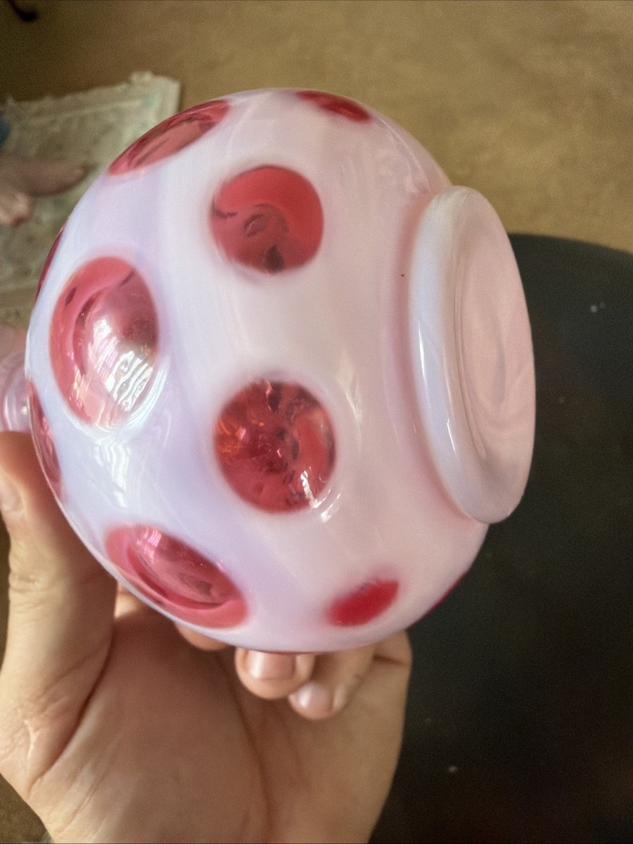 Fenton Cranberry Coin Dot Optic Opalescent Cruet Set | eBay