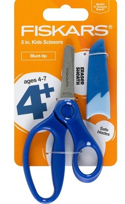 Fiskars 5 inch Blunt Tip Kids Scissors w/sheath - Blue [194160]