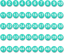 50Pcs 1-50 Magnetic Numbers, Magnets with Numbers round Number Refrigerator M...