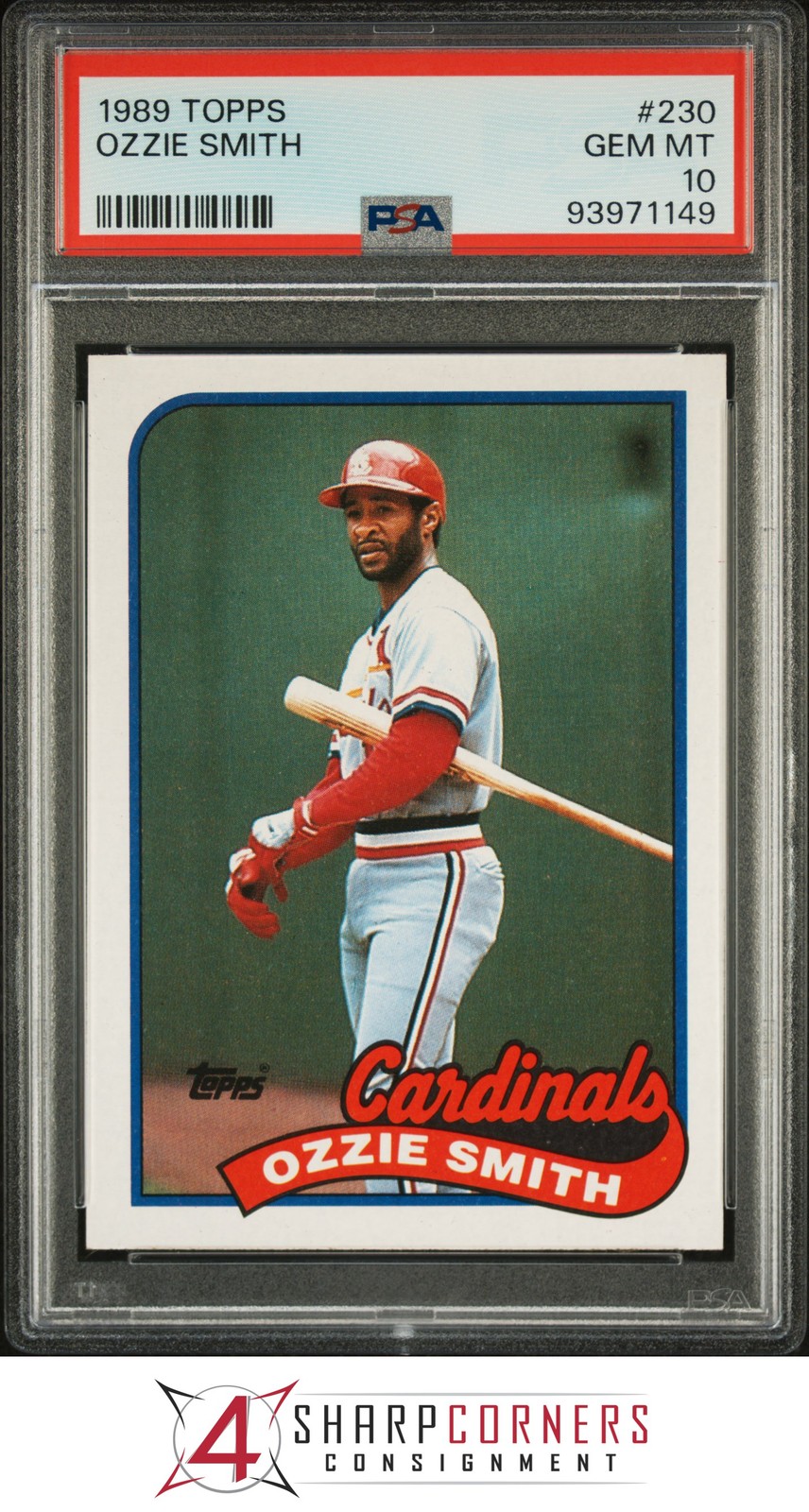 1989 TOPPS #230 OZZIE SMITH CARDINALS HOF PSA 10
