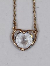 Swarovski Crystal Heart Necklaces Gold Tone in a Beautiful White Leatherette Gif