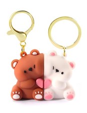 Cute Bear Couple Matching Keychains for Best Friends Boyfriend Girlfriend