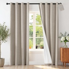 Linen Blackout Curtains 84 Inch Length 2 Panels 100 Blackout Curtains Thermal